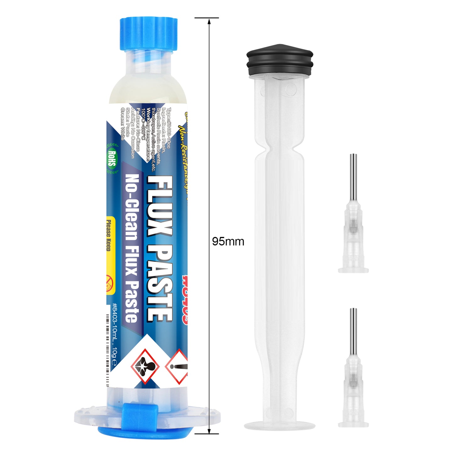 BEEYUIHF No-Clean Soldering Flux Paste, Smooth Flow Solder flux for Soldering, Electronics Flux Paste for PCB/IC/BGA/SMD Repairing DIY (10mL Syringe) #8403