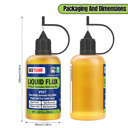 100ml/3.38oz BEEYUIHF 927 RMA No Clean Liquid Solder Flux Dropper for Soldering