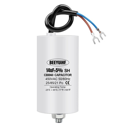BEEYUIHF CBB60 Condensateur de Démarrage Moteur condensateur 50 / 60Hz 450VAC avec fil Câble vis M8