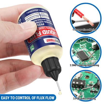 30ml/1oz BEEYUIHF 923 RMA No Clean Liquid Solder Flux Dropper for PCB Soldering