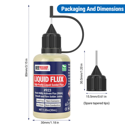 30ml/1oz BEEYUIHF 923 RMA No Clean Liquid Solder Flux Dropper for PCB Soldering
