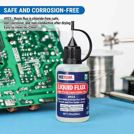 30ml/1oz BEEYUIHF 923 RMA No Clean Liquid Solder Flux Dropper for PCB Soldering