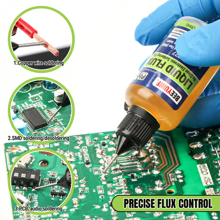 30ml BEEYUIHF 927 Rosin No Clean Liquid Solder Flux Dropper NEEDLE TIP BOTTLES