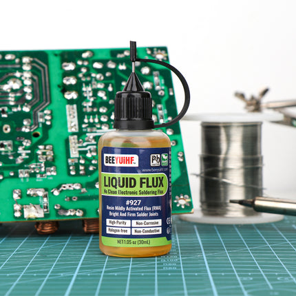 30ml BEEYUIHF 927 Rosin No Clean Liquid Solder Flux Dropper NEEDLE TIP BOTTLES