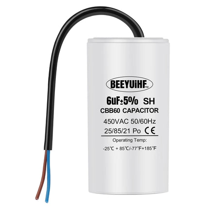 BEEYUIHF CBB60 Condensateur de Démarrage Condensateur de Démarrage de Moteur 50/60Hz 450VAC Condensateur de Moteur