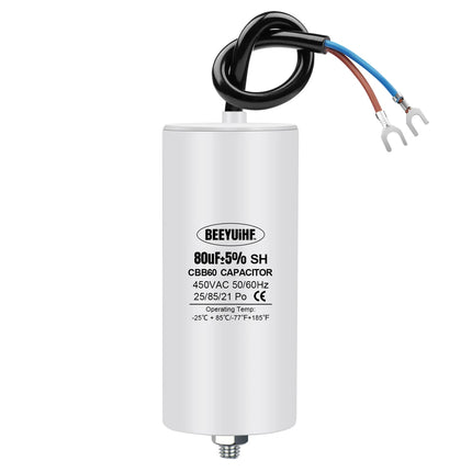 BEEYUIHF CBB60 Condensateur de Démarrage Moteur condensateur 50 / 60Hz 450VAC avec fil Câble vis M8