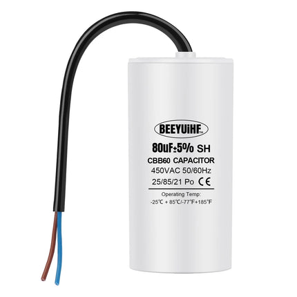 BEEYUIHF CBB60 Condensateur de Démarrage Condensateur de Démarrage de Moteur 50/60Hz 450VAC Condensateur de Moteur