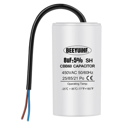 BEEYUIHF CBB60 Condensateur de Démarrage Condensateur de Démarrage de Moteur 50/60Hz 450VAC Condensateur de Moteur