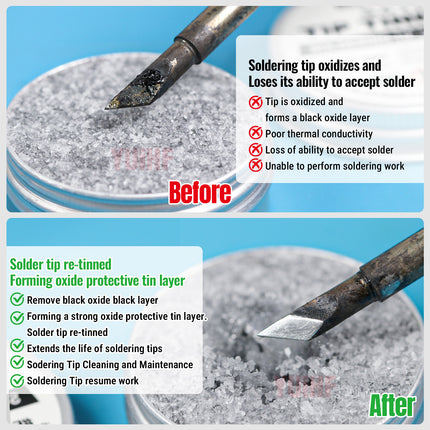 BEEYUIHF 26g Soldering Tip Tinner Activator Cleaner Refresher 5 Cleaning Sponge