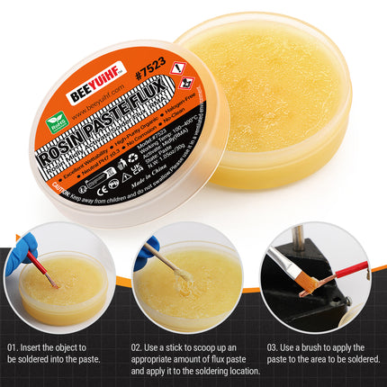 BEEYUIHF 40G Rosin Solder Flux, 2PCS Sn63Pb37 Tin Core Solder Wire 50g 0.8mm
