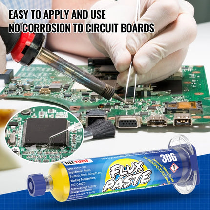 BEEYUIHF 9471 Soldering Flux For electronics Circuit Board Rework/Repair, No Clean Solder Paste Flux, Good Adhesion for Soldering Electrical Components (30g Syringe)