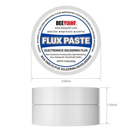 BEEYUIHF 9570 Rosin Soldering Paste Flux For Electronics, No Clean Flux for Circuit Boards Electrical Repairs and Copper Electrical Wire  (2.29oz Jar)  No Goopy Mess smooth solder joints with minimal effort No unpleasant odor