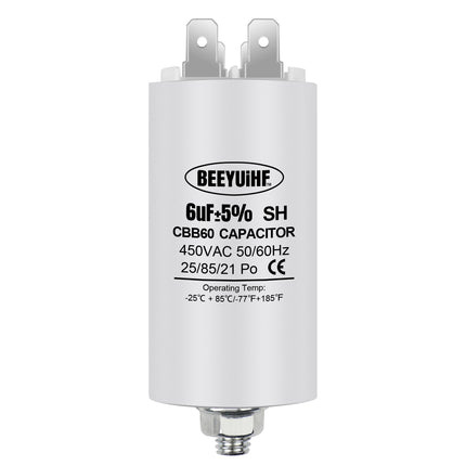 BEEYUIHF CBB60 Condensateur de Démarrage Moteur condensateur 50 / 60Hz 450VAC avec vis M8 pour moteur électrique / sèche-linge / Machine à Laver