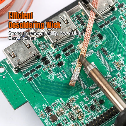 BEEYUIHF Desoldering Wick Braid 30M - 98ft Length 2.5mm Width Solder wick Braid with Flux, Cable Remover Tool Solder Sucker W 0.10'' L 98'