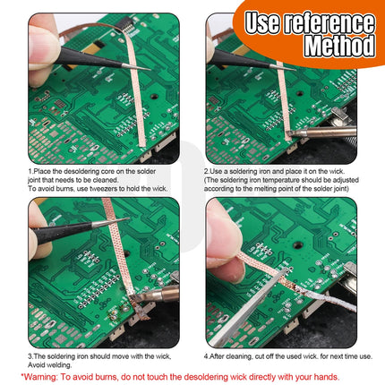 BEEYUIHF Desoldering Wick Braid 30M - 98ft Length 2.5mm Width Solder wick Braid with Flux, Cable Remover Tool Solder Sucker W 0.10'' L 98'