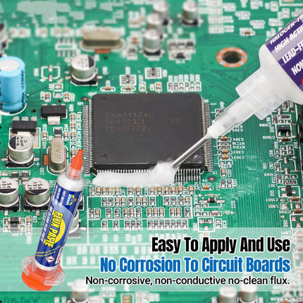 BEEYUIHF Electrical Soldering Flux Paste (10cc Syringe) with Desoldering wick Braid (3M/10ft 2.5mm) for Electronics Soldering Repairs Remover Kit