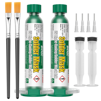 BEEYUIHF Green UV Light Curing Solder mask Oil, Solder Mask Ink, UV Curing Solder Mask Ink, PCB BGA Solder Resist Ink,Prevent Corrosive Arcing (10cc/Syringe) #4980