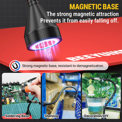 BEEYUIHF Helping Hands Soldering Station 4 Magnifier Flexible Arms Solder Helping Hands, Third Hand Soldering Tool for Electronic Repair Soldering Jewelry Crafts #MK90