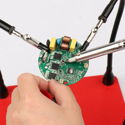 BEEYUIHF Helping Hands Soldering Station, Soldering Station Tool 4 Flexible Helping Arms Solder PCB Holder for Electronic Repair Soldering Jewellery Craft Model