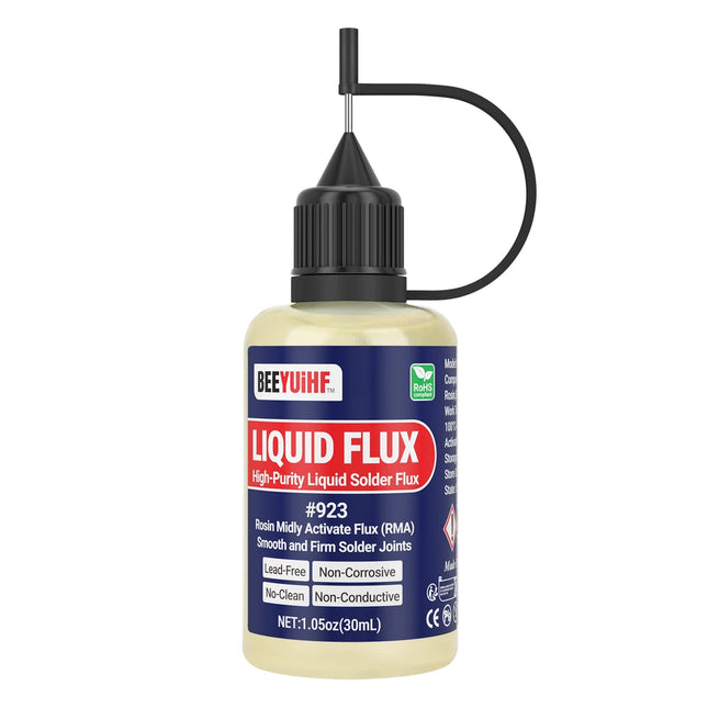 BEEYUIHF No Clean Liquid Solder Flux Dropper, Electrical Liquid Rosin Soldering Flux, Liquid Flux Soldering Squeeze Bottle (30 mL/1.05Oz.)