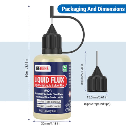 BEEYUIHF No Clean Liquid Solder Flux Dropper, Electrical Liquid Rosin Soldering Flux, Liquid Flux Soldering Squeeze Bottle (30 mL/1.05Oz.)