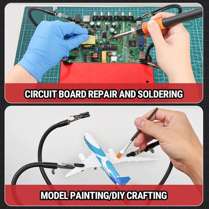BEEYUIHF Magnetic Helping Hands Soldering Station 4 Flexible Arms Help MK90