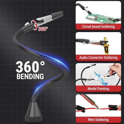 BEEYUIHF Magnetic Helping Hands Soldering Station 4 Flexible Arms Help MK90