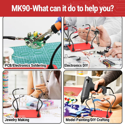 BEEYUIHF Magnetic Helping Hands Soldering Station 4 Flexible Arms Help MK90