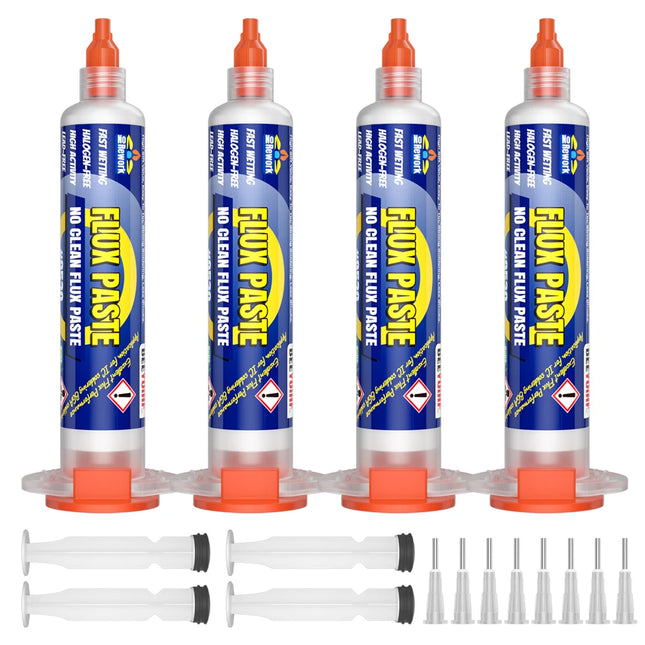 BEEYUIHF No-Clean Soldering Flux Paste, flux for Soldering, Electronics Solder Paste Flux for PCB/IC/BGA/SMD/SMT/LED Repairing (10mL Syringe)  #9530 (4 Pack)