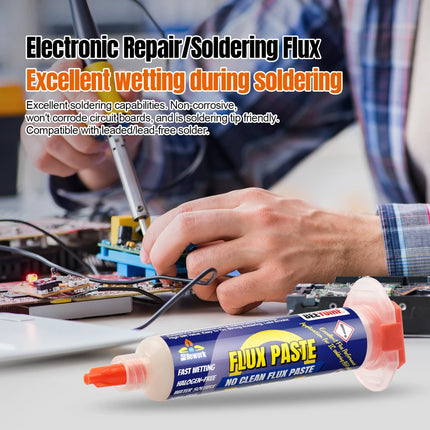 BEEYUIHF No-Clean Soldering Flux Paste, flux for Soldering, Electronics Solder Paste Flux for PCB/IC/BGA/SMD/SMT/LED Repairing (10mL Syringe)  #9530 (4 Pack)