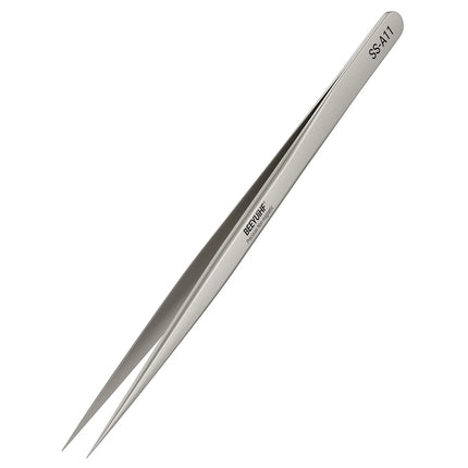 BEEYUIHF Precision Tweezers, Non-Magnetic Tweezers, 302 Stainless Steel Fine Tip Straight Long Tweezers for Gundam, Craft, Electronics, Jewelry-Making, 3D Resin Parts, Industrial Tweezers, Hardness HRC 40~45°