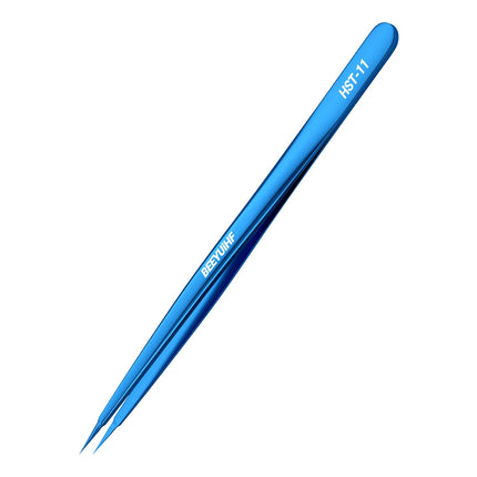 BEEYUIHF Precision Tweezers, Stainless Steel Fine-Pointed Tweezers for Electronics, Crafts, Soldering, PCB Rework, Repair, Laboratory Work, and Jewelry-Making Tweezers #HST-11