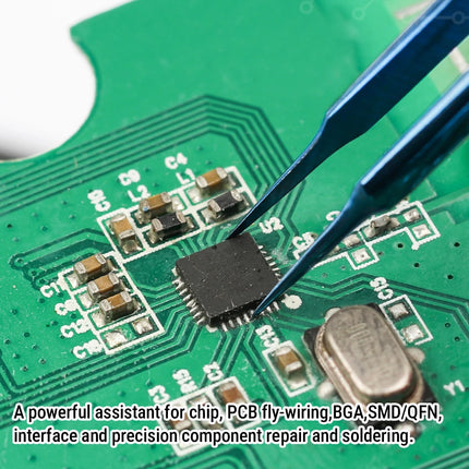 BEEYUIHF Precision Tweezers, Stainless Steel Fine-Pointed Tweezers for Electronics, Crafts, Soldering, PCB Rework, Repair, Laboratory Work, and Jewelry-Making Tweezers #HST-11