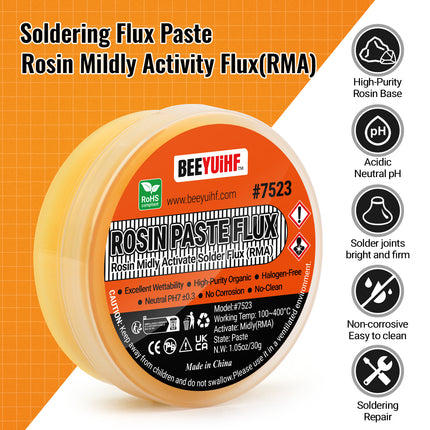 BEEYUIHF RMA-7523 ROSIN Solder Paste Flux BGA Rework Reflow SMT SMD PCB 40G x 2