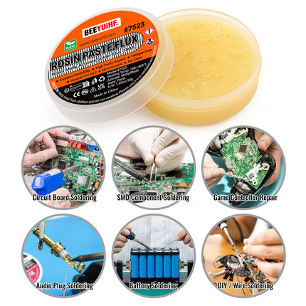 BEEYUIHF RMA-7523 ROSIN Solder Paste Flux BGA Rework Reflow SMT SMD PCB 40G x 2