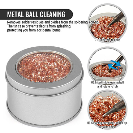 BEEYUIHF Soldering Kit 2 Desoldering Wick 1 Flux 5 Cleaning Sponge for Tips