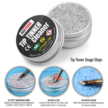 BEEYUIHF Soldering Kit 2 Desoldering Wick 1 Flux 5 Cleaning Sponge for Tips