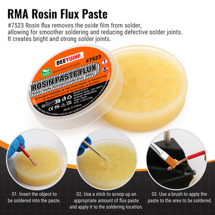 BEEYUIHF Soldering Kit 2 Desoldering Wick 1 Flux 5 Cleaning Sponge for Tips