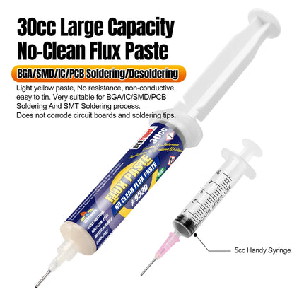 BEEYUIHF Soldering Paste Flux, No-Clean Solder Flux, for electronics Soldering, 30cc Syringe Solder Paste (1.62oz/46g)