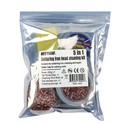 BEEYUIHF Soldering Tip Cleaning Kit Rosin Paste Flux and Soldering Tip Cleaner and 2 Pcs Brass Cleaning wire and 1 Pcs Holder and 5Pieces Sponge for Cleaning Solder Iron and Tips