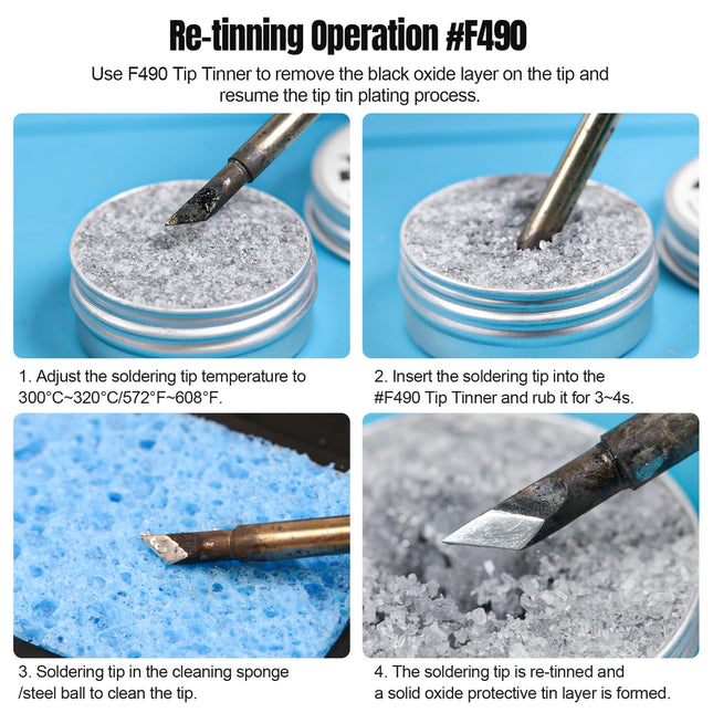 BEEYUIHF Soldering Tip Tinner Cleaner, Lead Free Oxidation Cleaning Paste, Refresher Tip Tinner Flux, Soldering Tip Cleaning #F490 (0.92oz/26g)