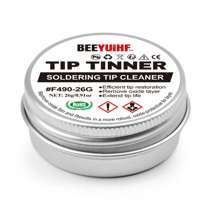 BEEYUIHF Soldering Tip Tinner Cleaner, Lead Free Oxidation Cleaning Paste, Refresher Tip Tinner Flux, Soldering Tip Cleaning #F490 (0.92oz/26g)