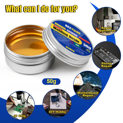 BEEYUIHF Solid Rosin Paste Flux, 50g welding Rosin,Soldering Flux, Solder Flux, for Soldering Iron Tip Cleaning/Repair/Soldering (1.76oz/50g)