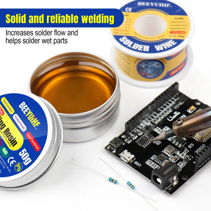 BEEYUIHF Solid Rosin Paste Flux, 50g welding Rosin,Soldering Flux, Solder Flux, for Soldering Iron Tip Cleaning/Repair/Soldering (1.76oz/50g)