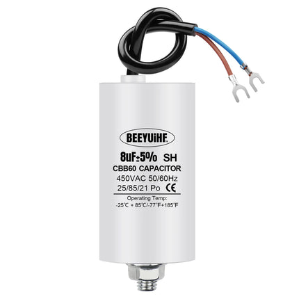 BEEYUIHF CBB60 Condensateur de Démarrage Moteur condensateur 50 / 60Hz 450VAC avec fil Câble vis M8