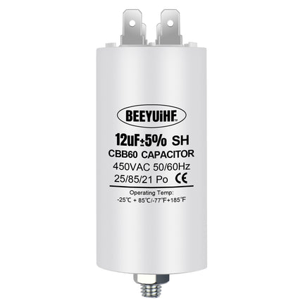 BEEYUIHF CBB60 Condensateur de Démarrage Moteur condensateur 50 / 60Hz 450VAC avec vis M8 pour moteur électrique / sèche-linge / Machine à Laver
