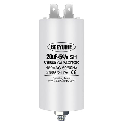 BEEYUIHF CBB60 Condensateur de Démarrage Moteur condensateur 50 / 60Hz 450VAC avec vis M8 pour moteur électrique / sèche-linge / Machine à Laver
