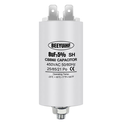 BEEYUIHF CBB60 Condensateur de Démarrage Moteur condensateur 50 / 60Hz 450VAC avec vis M8 pour moteur électrique / sèche-linge / Machine à Laver