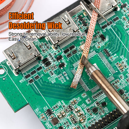 BEEYUIHF Desoldering Wick Braid 30M - 98ft Length 2.5mm Width Solder wick Braid with Flux, Cable Remover Tool Solder Sucker W 0.10'' L 98'