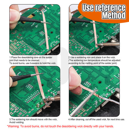 BEEYUIHF Desoldering Wick Braid 30M - 98ft Length 2.5mm Width Solder wick Braid with Flux, Cable Remover Tool Solder Sucker W 0.10'' L 98'